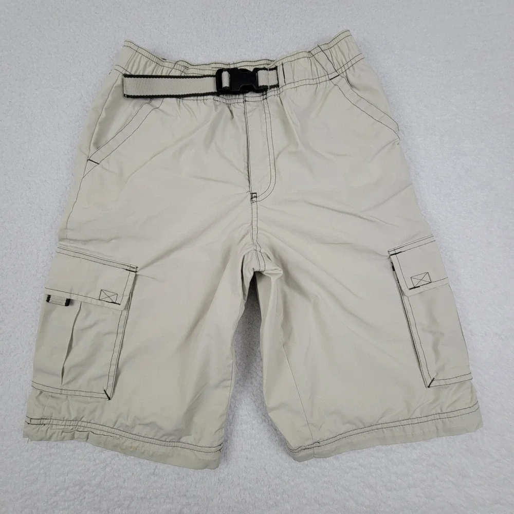 Old Navy All‎ Weather Cargo Shorts Boys 14 Beige Cotton Blend Outdoor Casual